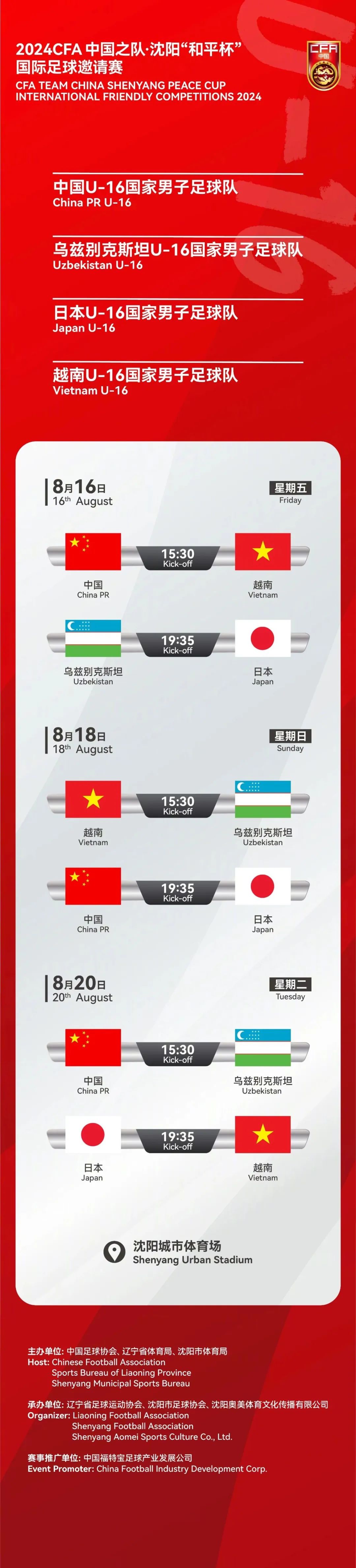 中国U16男足和平杯12负日本 无缘两连胜